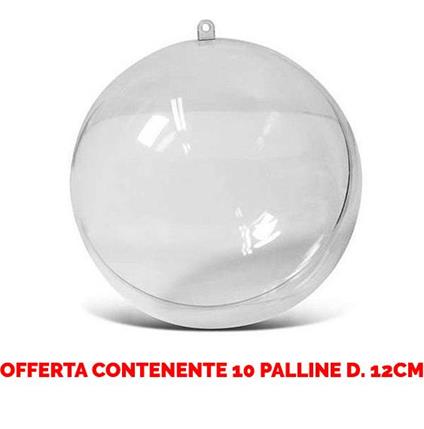 Offerta 10 Palline In Plexiglass Divisibile Ø12Cm Addobbi Decoro Albero Natale