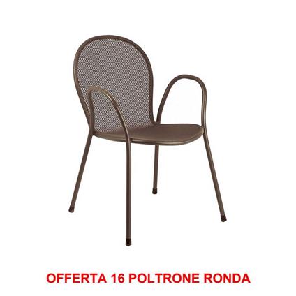 Offerta Emu 16 Poltrone Impilabile Ronda Marrone India Bar Arredo Esterno Interno Casa