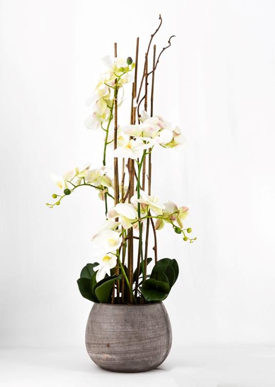 Phalaenopsis Orchidea Artificiale 100Cm Con Vaso Ovale Bianca Fiori Piante  Artificiali - Peragashop - Idee regalo