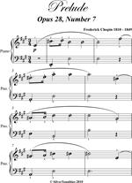Prelude Opus 28 Number 7 Easy Piano Sheet Music