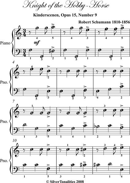 Knight of the Hobby Horse Kinderscenen Opus 15 Number 9 Easy Piano Sheet Music - Robert Schumann - ebook