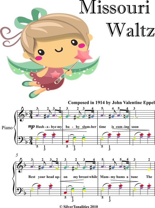 Missouri Waltz Easy Piano Sheet Music with Colored Notes - John Valentine Eppel - ebook