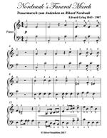 Nordraak's Funeral March Easy Elementary Piano Sheet Music