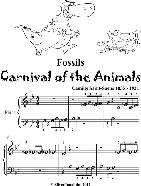 Fossils Carnival of the Animals Beginner Piano Sheet Music Tadpole Edition - Saint-Saens Camille - ebook