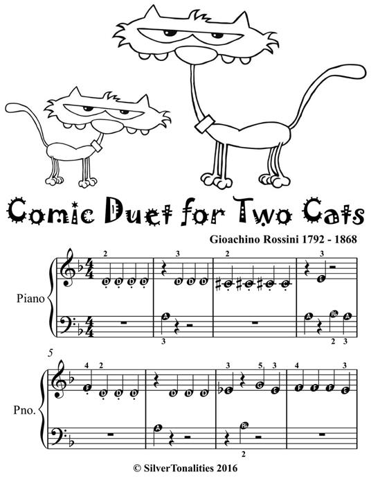Comic Duet for Two Cats Beginner Piano Sheet Music Tadpole Edition - Gioachino Rossini - ebook