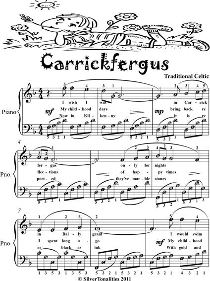 Carrickfergus Elementary Piano Sheet Music Tadpole Edition - Traditional Celtic - ebook
