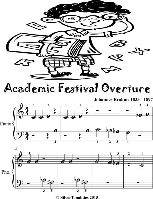 Academic Festival Overture Beginner Piano Sheet Music - Johannes Brahms - ebook