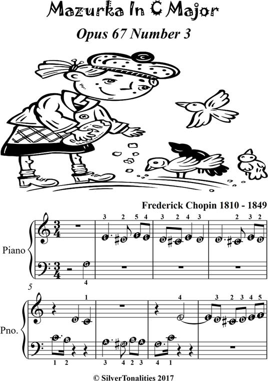 Mazurka In C Major Opus 7 Number 3 Beginner Piano Sheet Music - Chopin Frederick - ebook