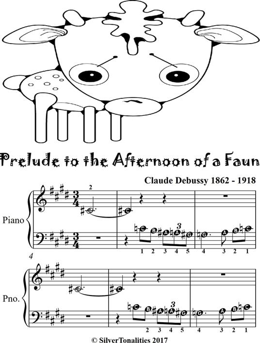 Prelude to the Afternoon of a Faun Beginner Piano Sheet Music - Claude Debussy - ebook