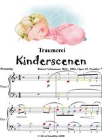 Traumerei Kinderscenen Opus 15 Number 7 Easy Piano Sheet Music with Colored Notes