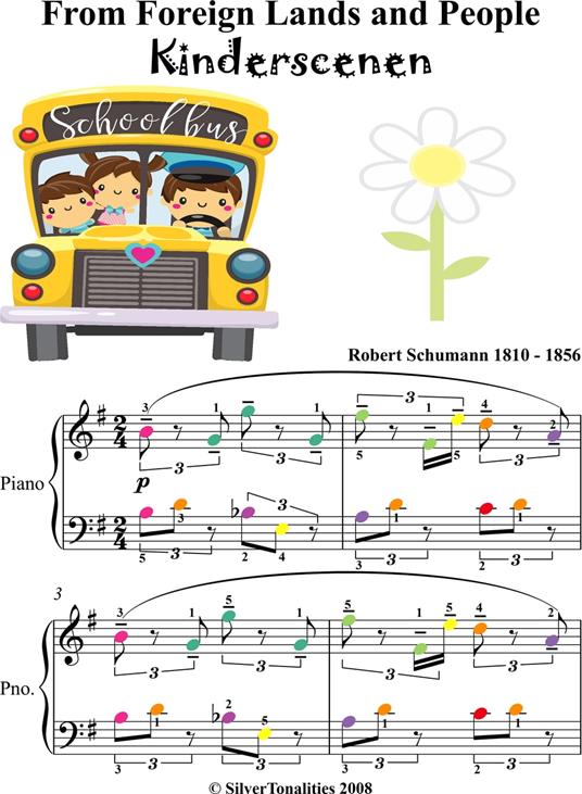From Foreign Lands and People Kinderscenen Easy Piano Sheet Music with Colored Notes - Robert Schumann - ebook