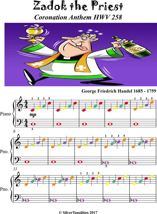 Zadok the Priest HWV 258 Easiest Piano Sheet Music - George Friedrich Handel - ebook