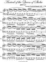 Arrival of the Queen of Sheba Easy Piano Sheet Music