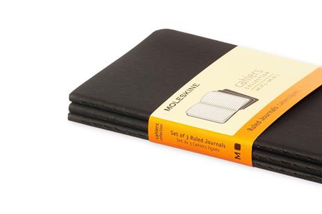 Quaderno Cahier Journal Moleskine pocket a righe nero. Black. Set da 3 - 5