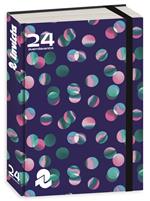 Diario Pocket 16 mesi, 2024-25, Invicta, blu paillettes iridescenti rosa-verde