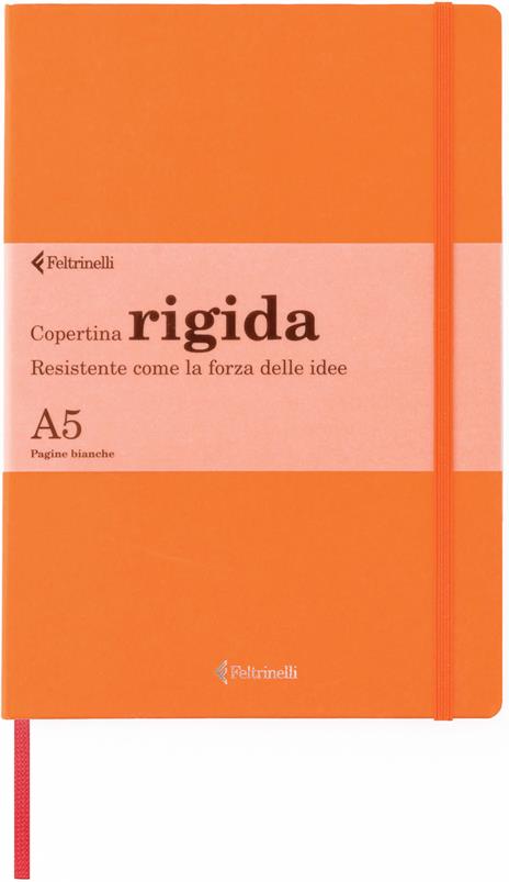 Taccuino Feltrinelli A5, a pagine bianche, copertina rigida, arancione - 14,8 x 21 cm