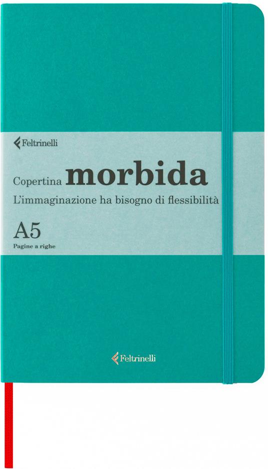 Taccuino Feltrinelli A5, a righe, copertina morbida, verde ottanio