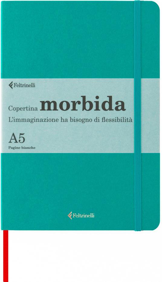 Taccuino Feltrinelli A5, a pagine bianche, copertina morbida, verde ottanio - 14,8 x 21 cm