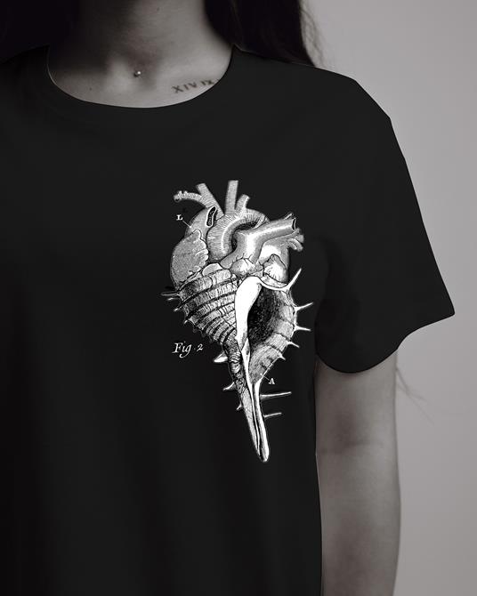 T-Shirt Otto d'Ambra x Feltrinelli -  Cuore Conchiglia / Sea Love - tg. M - nera - 4