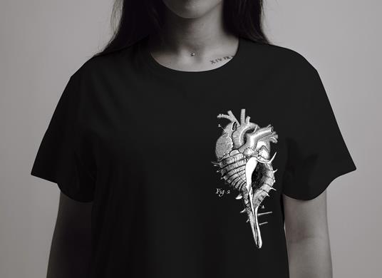 T-Shirt Otto d'Ambra x Feltrinelli -  Cuore Conchiglia / Sea Love - tg. M - nera - 6