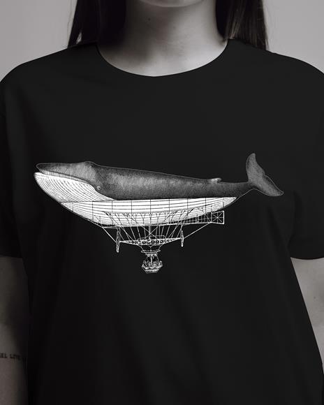 T-Shirt Otto d'Ambra x Feltrinelli -  Balena Dirigibile / Connection - tg. L - nera - 3
