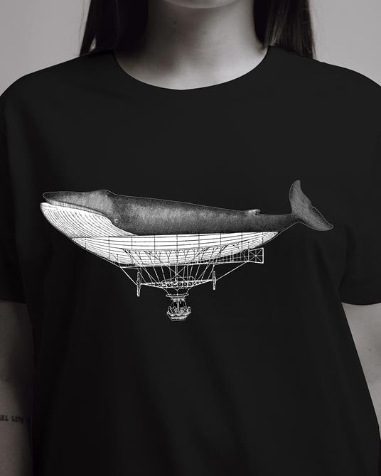 T-Shirt Otto d'Ambra x Feltrinelli -  Balena Dirigibile / Connection - tg. L - nera - 3