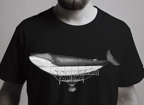 T-Shirt Otto d'Ambra x Feltrinelli -  Balena Dirigibile / Connection - tg. L - nera - 4