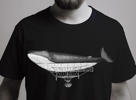 T-Shirt Otto d'Ambra x Feltrinelli -  Balena Dirigibile / Connection - tg. L - nera - 4
