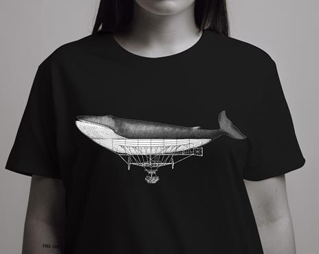 T-Shirt Otto d'Ambra x Feltrinelli -  Balena Dirigibile / Connection - tg. L - nera - 5