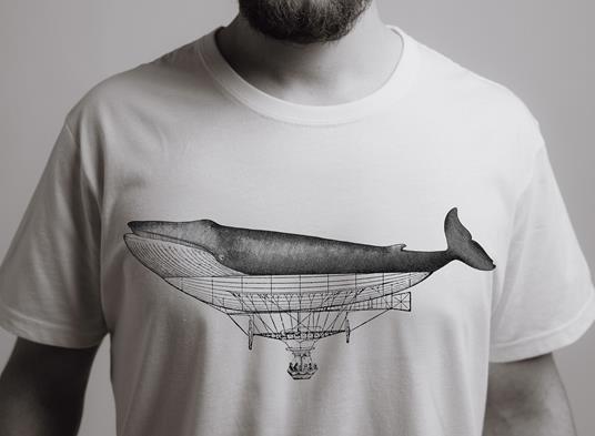 T-Shirt Otto d'Ambra x Feltrinelli -  Balena Dirigibile / Connection - tg. L - bianca - 4