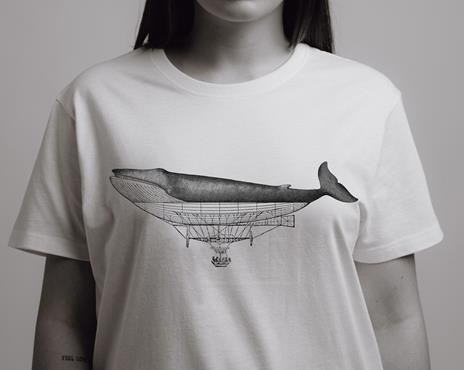 T-Shirt Otto d'Ambra x Feltrinelli -  Balena Dirigibile / Connection - tg. L - bianca - 5