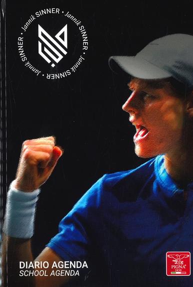 Diario Jannik Sinner 2025-26, 9 Mesi, Nero - 13,2 x 18,3