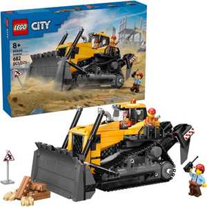 LEGO City (60466). Big Vehicles Bulldozer giallo con pala frontale. Confezione difettosa