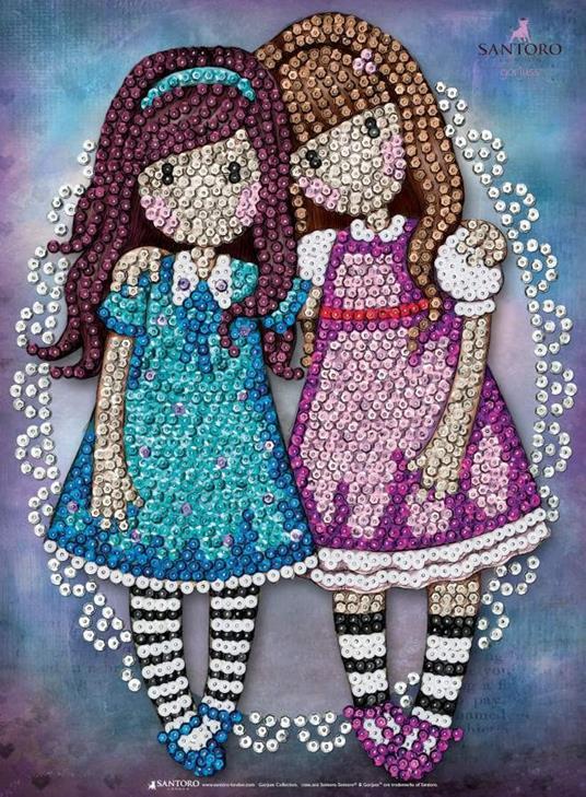 Sequin Art, Gorjuss, Amici Camminano Insieme. 1802. Confezione difettosa