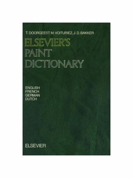 Elsevier's Paint Dictionary: In English, German, French and Dutch - copertina