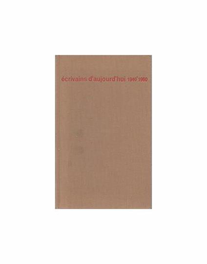 Écrivains d'Aujourd'Hui - copertina