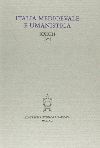 Italia medioevale e umanistica - copertina