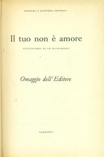 Il Tuo non è amore - Barbara Grunert - copertina