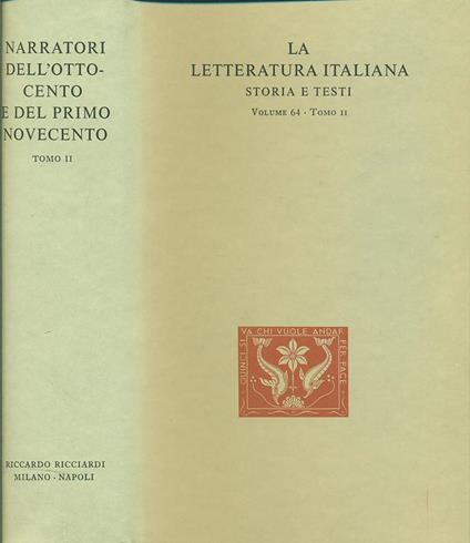 Narratori dell' Ottocento e del primo Novecento tomo II - copertina