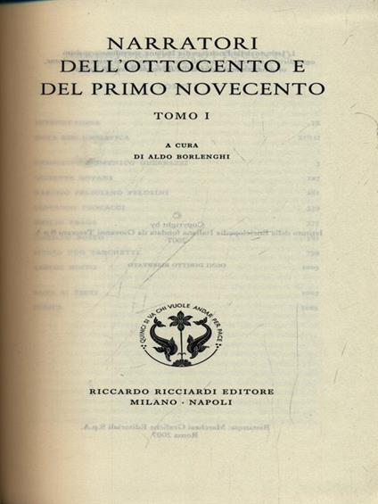 Narratori dell'Ottocento e del primo Novecento. Vol. 64. Tomo I - copertina