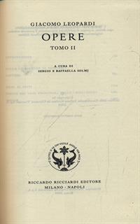 Giacomo Leopardi. Opere Tomo II
