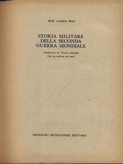 Storia militare della seconda guerra mondiale - Basil H. Liddell Hart - copertina