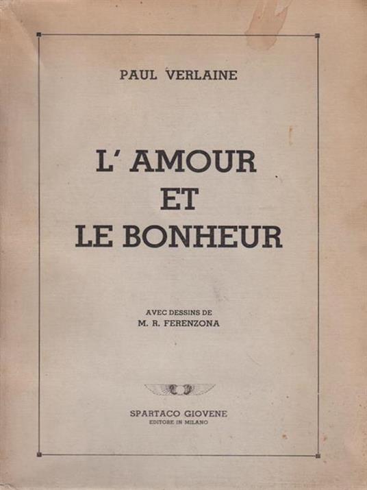L' Amour Et Le Bonheur - Paul Verlaine - copertina