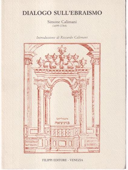 Dialogo sull'Ebraismo 1699. 1784 - copertina