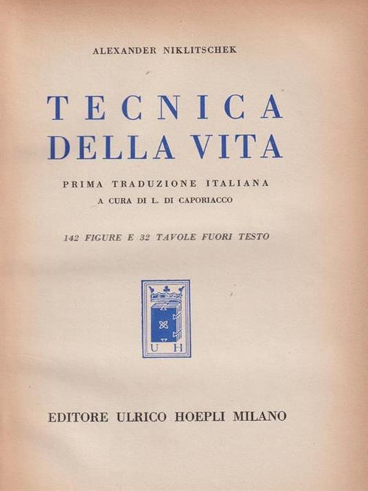 Tecnica della vita - Alexander Niklitschek - copertina
