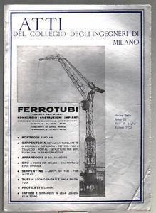 Atti del collegio degli ingegneri di Milano n. 7-8 anno 83 1950 - copertina