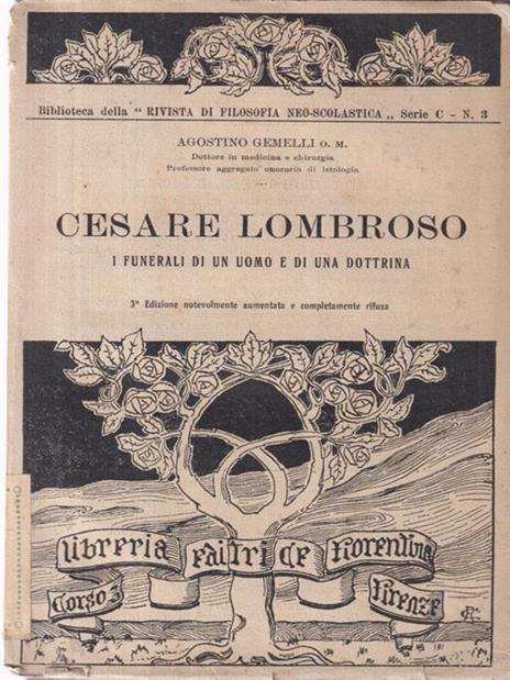 Cesare Lombroso, I Funerali Di Un Uomo - Agostino Gemelli - copertina