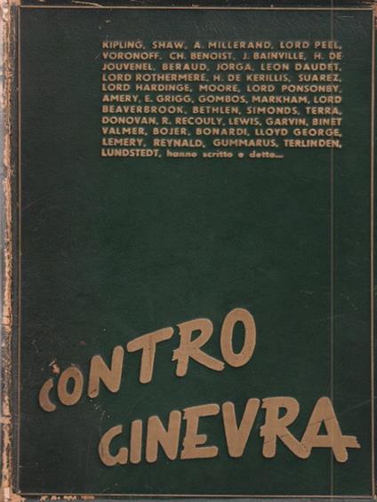 Contro Ginevra - copertina