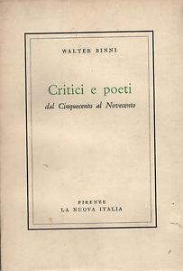 Critici e poeti - Walter Binni - copertina