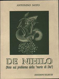 De nihilo - Antonino Noto - copertina